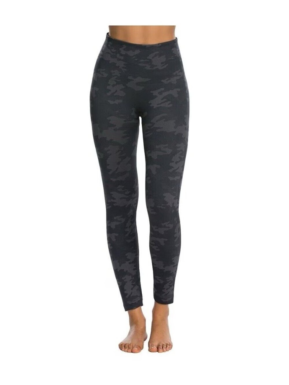 Spanx Women’s Grey Black Camo Look At Me Now Seamless Leggings Size XL